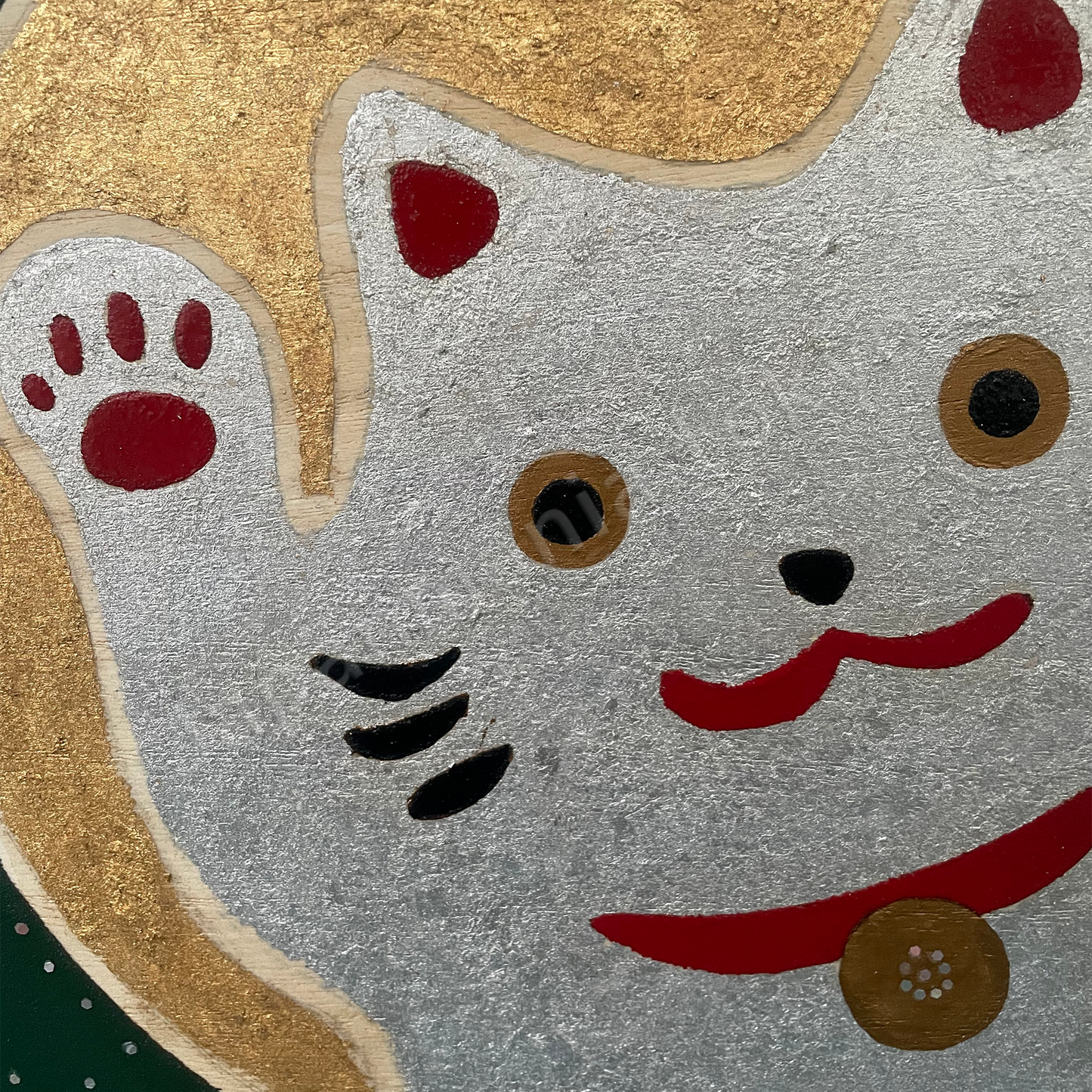 Japanese Urush i× Wood Art TK-18 Urushi Art Panel “Maneki Neko"