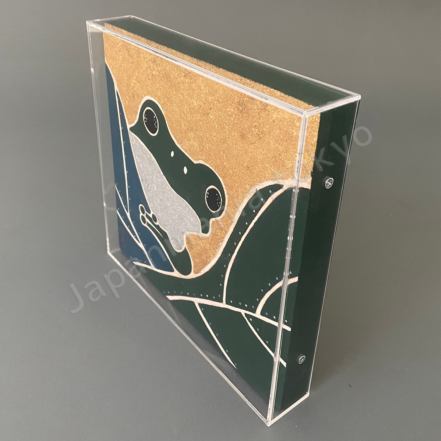 Japanese Urushi × Wood Art TK-19 Urushi Art Panel “Lucky Frog"