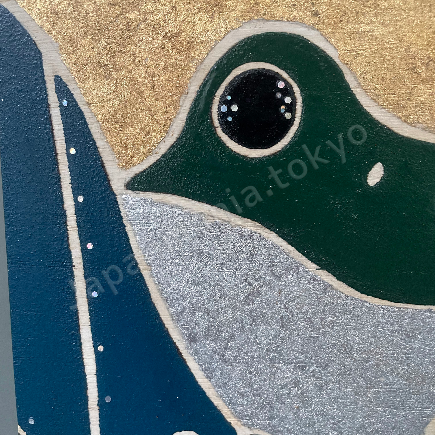 Japanese Urushi × Wood Art TK-19 Urushi Art Panel “Lucky Frog"