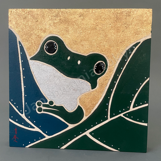Japanese Urushi × Wood Art TK-19 Urushi Art Panel “Lucky Frog"