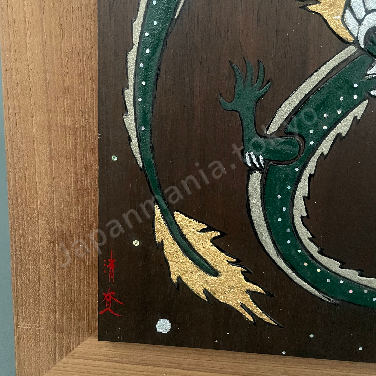 Japanese Urushi × Wood Art TK-21 Urushi Art Panel "Danryu (Coiled Dragon)"